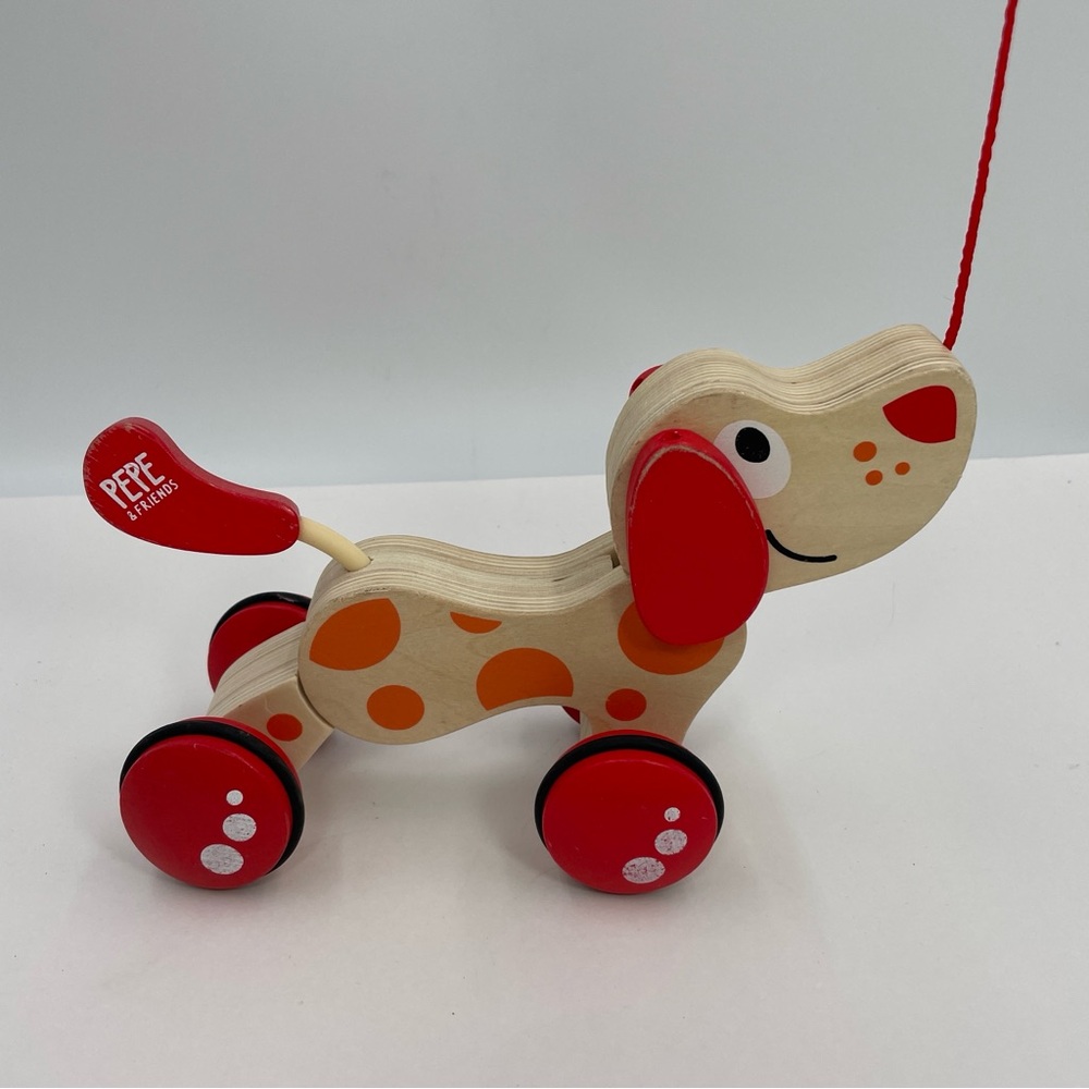 Hape 10” Wooden Pull Along Toy Puppy Dog